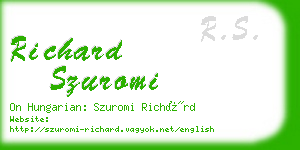 richard szuromi business card